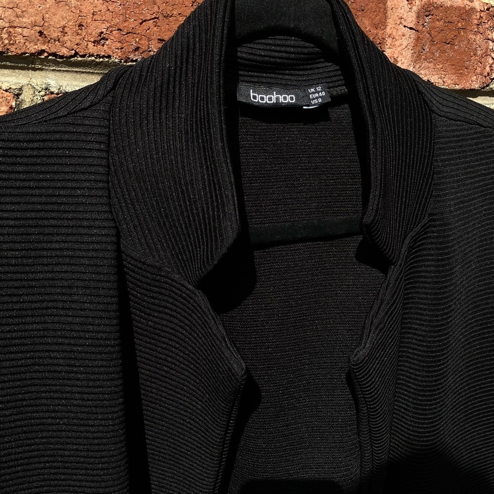 BOOHOO black Rib Duster coat 🧥 - Picture 9 of 10